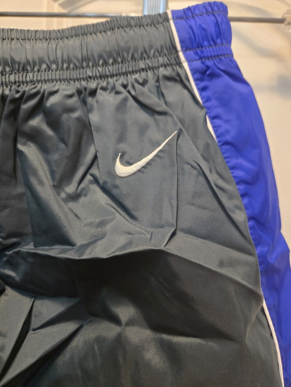 Nike Kids Green Gray and Blue Athletic Pants With Elastic Drawstring Waist